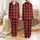 Women's Bright Red Black Textured Buffalo Plaid Pine Tree Snowflake Antler Pattern Satin Pajamas Set - 1