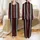 Women's Minimalist Geometric Varying Ribbed Black Burgundy Light Grey Stripes Satin Pajamas Set - 1