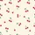 Women's Soft Cream Background Delicate Cherry Red Green Scattered Motif Satin Pajamas Set - 2