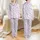 Women's Soft Amorphous Lavender Cream Cloud Watercolor Grid Pattern Satin Pajamas Set - 1