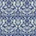 Women's Deep Sapphire Blue Cream Off-White Ornate Baroque Damask Acanthus Pattern Satin Pajamas Set - 2