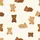 Women's Whimsical Creamy Off-White & Brown Teddy Bear Playful Poses Pattern Satin Pajamas Set - 2