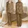 Women's Seamless Warm Tan Leopard Pattern with Repeating Brown Hearts & Black 'be kind' Script Satin Pajamas Set - 1