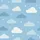 Dreamers' Sky Blue Whimsical Cloud Pastel Star Flat Graphic Pattern Satin Pajamas Set - 2