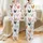 Women's Charming Watercolor Farm Chickens & Hens with Rustic Brown, Orange, Grey Plumage, Fuchsia & Yellow Wildflowers on White Satin Pajamas Set - 1