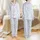 Women's Delicate Hand-Drawn Sky Blue & Navy Wildflower Botanical Pattern Satin Pajamas Set - 1