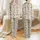 Women's Vintage Pale Ivory Illustrative Red Rose & Charcoal Lattice Stripes Satin Pajamas Set - 1