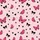 Women's Cute Illustrative Pastel Pink Hot Pink Butterfly Black Bow Heart Scatter Pattern Satin Pajamas Set - 2
