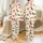 Dachshund Lovers' Playful Illustrated Dachshunds with Red Bow Ties Hats Heart Balloons Bones Paw Prints on Cream Satin Pajamas Set - 1