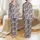 Women's Elegant Fluid Abstract Pastel Pink Silvery Blue-Grey Botanical Motif Satin Pajamas Set - 1