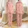 Women's Scarlet Red Cream Elegant Abstract Floral Blooms Pattern Satin Pajamas Set - 1