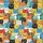 Cat Lovers' Playful Cartoon Cat Pattern, Orange, Yellow, Blue, Pink, Purple Hues, Bold Outlines, Expressive Faces Satin Pajamas Set - 2