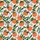 Women's Hand-Drawn Orange Citrus, Forest Green Leaves, Cerulean & Coral Floral Seamless Pattern Satin Pajamas Set - 2