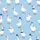 Whimsical Geese Admirers' Light Sky Blue Illustrative Geese Pattern with Royal Blue Bow Ties & Fedoras Satin Pajamas Set - 2