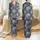 Women's Charcoal Slate Abstract Marbled Organic Swirl with White Minimalist Cosmic Stars & Clouds Satin Pajamas Set - 1
