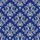 Women's Luxurious Deep Royal Blue Cream Baroque Lace Floral Vine Pattern Satin Pajamas Set - 2