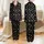 Women's Whimsical Light Pastel Pink White Chalk Art Heart Pattern on Black Satin Pajamas Set - 1
