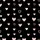 Women's Whimsical Light Pastel Pink White Chalk Art Heart Pattern on Black Satin Pajamas Set - 2