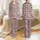 Women's Dusty Rose Pink Subtle Plaid Hearts Butterflies Good Night Script Design Satin Pajamas Set - 1