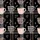 Women's Cozy Black & Charcoal Plaid Coffee Cup Repeating Pattern with Blush Pink Hearts Satin Pajamas Set - 2