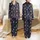 Women's Festive Midnight Navy Cartoon Gingerbread Men Santa Hats Candy Canes Cookies Colorful Stars Satin Pajamas Set - 1