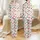 Women's Festive Bright Red Green Candy Cane, Polka Dot Bow, Gift & Holly Flat Art Pattern Satin Pajamas Set - 1