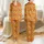 Women's Golden Fiery Thermal Wave, Beige Snowflake & Red Thermometer Vector Pattern Satin Pajamas Set - 1