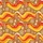 Women's Golden Fiery Thermal Wave, Beige Snowflake & Red Thermometer Vector Pattern Satin Pajamas Set - 2