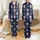 Coffee Lovers' Deep Navy Blue Hand-Drawn Cartoon Coffee Cup Pattern with Pink Sleeves, White Hearts, 'I LOVE COFFEE' & 'Wake Up' Text Satin Pajamas Set - 1