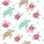 Women's Whimsical Aqua Sea Turtle Pink Hibiscus Green Leaf Tropical Pattern Satin Pajamas Set - 2