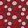 Women's Romantic Ruby Red Multi-Tone Rose & Forest Green Art Satin Pajamas Set - 2