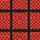 Women's Vibrant Red & Solid Black Bold Geometric Grid Interlocking Star Pattern Satin Pajamas Set - 2