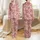 Women's Intricate Blush Pink Paisley Botanical Tapestry Fuchsia Magenta Teal Floral Design Satin Pajamas Set - 1