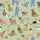 Women's Whimsical Pastel Green Stylish Dog Breeds Vibrant Floral Stripe Polka Dot Heart Star Pattern Satin Pajamas Set - 2