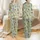 Women's Whimsical Pastel Green Stylish Dog Breeds Vibrant Floral Stripe Polka Dot Heart Star Pattern Satin Pajamas Set - 1