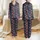 Women's Playful Dark Navy Gingerbread, Red Candy Cane, Teal Star & Green Tree Festive Pattern Satin Pajamas Set - 1