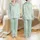 Women's Vintage Mint Green Wildflower All-Over Pattern: Delicate White Daisy, Blush Rose & Blue Forget-Me-Nots Satin Pajamas Set - 1