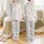 Women's Whimsical Christmas Gingerbread Candy Cane Gift Box Sage Green Dusty Rose Snowmen Pattern Satin Pajamas Set - 1