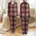 Modern Women's Intricate Geometric Plaid Black Crimson Red White Slate Grey Grid Pattern Satin Pajamas Set - 1
