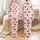 Women's Whimsical Watercolor Red White Candy Cane Hot Cocoa & Winter Spice Pattern Satin Pajamas Set - 1