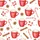 Women's Whimsical Watercolor Red White Candy Cane Hot Cocoa & Winter Spice Pattern Satin Pajamas Set - 2
