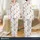 Women's Festive Whimsical Gingerbread Men, Teal Trees, Red Berries & White Snowflakes Pattern Satin Pajamas Set - 1