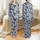 Women's Heather Grey Dusty Navy Abstract Overlapping Geometric Stripe Pattern Satin Pajamas Set - 1