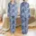 Women's Muted Periwinkle Blue Hand-Drawn Sea Turtle Coral Seashell Ocean Motif Pattern Satin Pajamas Set - 1