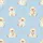 Women's Sweet Bear Fluffy Teddy Pastel Baby Blue Creamy Off-White Cable Knit Pattern Satin Pajamas Set - 2