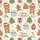 Women's Whimsical Christmas Bear Gingerbread House Hot Cocoa Seamless Pattern Red Green White Satin Pajamas Set - 2