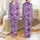 Women's Whimsical Lavender Violet Magenta Lime Green Illustrative Butterfly Scattered Pattern Vector Art Satin Pajamas Set - 1