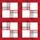 Women's Intricate Geometric Plaid Pattern in Crimson Red & Black on White Background with Layered Dashed Lines Satin Pajamas Set - 2