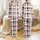 Women's Black Pale Blush Pink White Plaid Coffee Bean Hand-Drawn Heart Pattern Satin Pajamas Set - 1