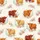 Women's Whimsical Highland Cow Rust Golden Pastel Floral Cream Pattern Satin Pajamas Set - 2